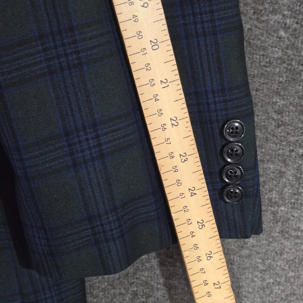 Oak Hill Sport Coat Men's 3XL Green‎ Blue Plaid 2 Button Blazer Jacket